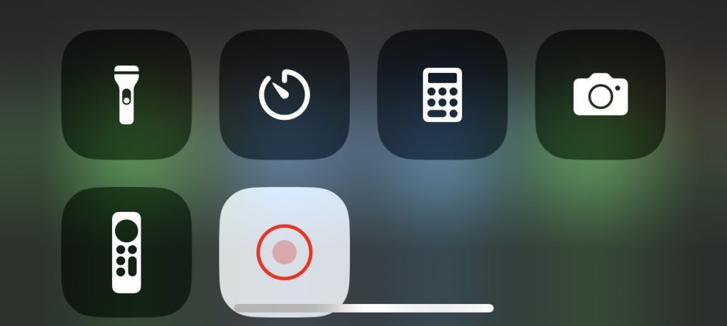screenshot showing screen recording started.